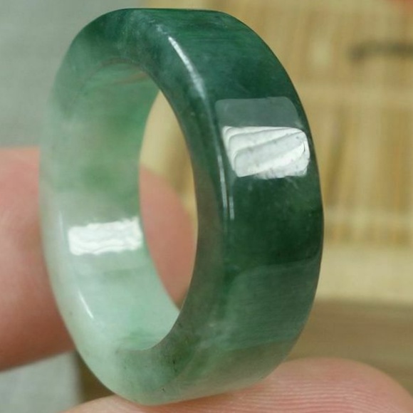 Certified Green 100% Natural A jadeite jade Ring 戒指 USA 7# - Picture 7 of 13